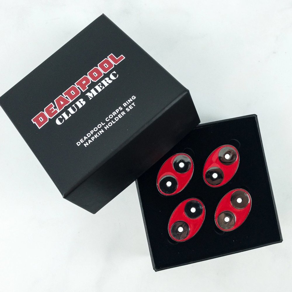 Marvel Deadpool Club Merc Deadpool Corps Ring Napkin Holder Set